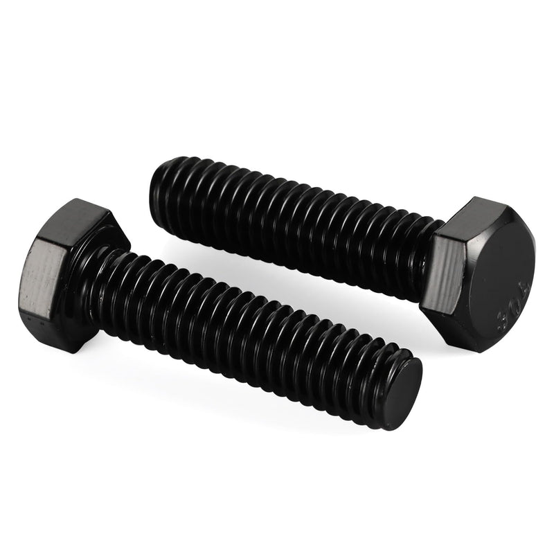 [Australia - AusPower] - 3/8-16 x 2" Hex Head Cap Screws Hexagon Bolts, Stainless Steel 18-8 Black Finish, UNC Coarse Thread Fully Threaded, 10 PCS 3/8-16 x 2" 