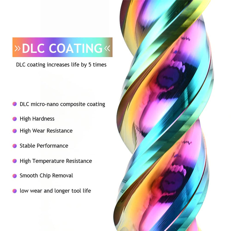[Australia - AusPower] - 1/8" Carbide Square End Mill for Aluminum Copper Applications, 3-Flute,1/8" Cutting Diameter,1/8" Shank,DLC Coating, CNC Router Bits, End Mill Bits, U-Type Design, 10-Pack (3.175 * 3.175 * 12mm) 3.175*3.175*12mm 