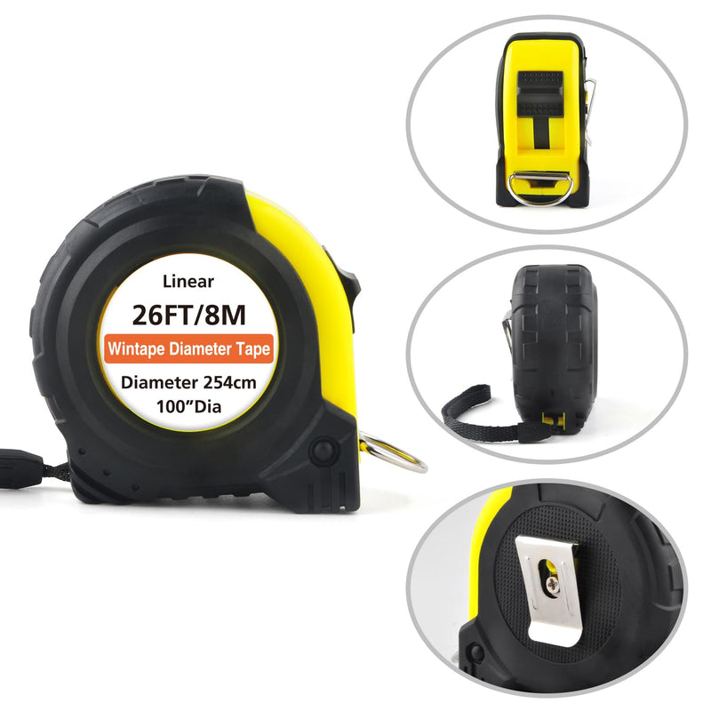 [Australia - AusPower] - WIN TAPE Steel Diameter Tape Measure - Imperial and Metric Pi Diameter Circumference Tape Measure 315in 805cm Use for Measuring Cylindrical Objects 