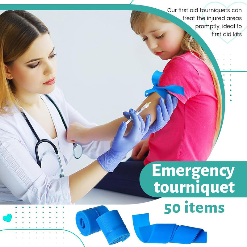 Storage Hose, Blood Collection, Dust Band, Vein Congestion Blood Collection, Tourniquets, Personalised Tourniquet for Adults, Children, Latex-Free, TPE, 13.78 Inches Long, Roll of 50 Pieces