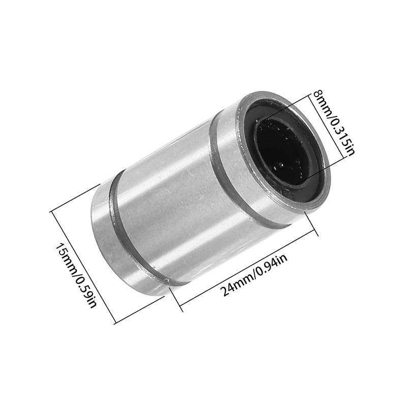 [Australia - AusPower] - 12PCS LM8UU Linear Ball Bearings, 8mm Bore Dia Linear Motion Bushing with Double Side Rubber Seal Great for CNC Machine 3D Printer 12 