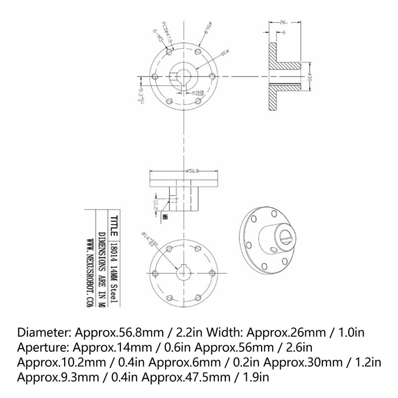 [Australia - AusPower] - 14mm Stainless Steel Flange Coupling With Chain Slot, Motor Connector RC Shaft Coupler Replacement Parts for DIY RC Model 