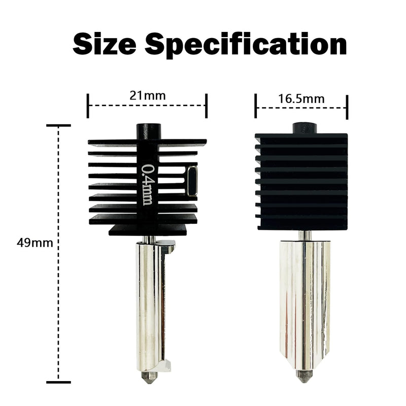 [Australia - AusPower] - HzdaDeve 4 Pack 0.2MM 0.4MM 0.6MM A1 Mini/A1 Hotend Print Head Hot End Kit Extruder Upgrade High-Temperature Hardened Steel Nozzle Silicone Cover Replacement with for Bambu Lab 3D Printer Accessories 4PK 