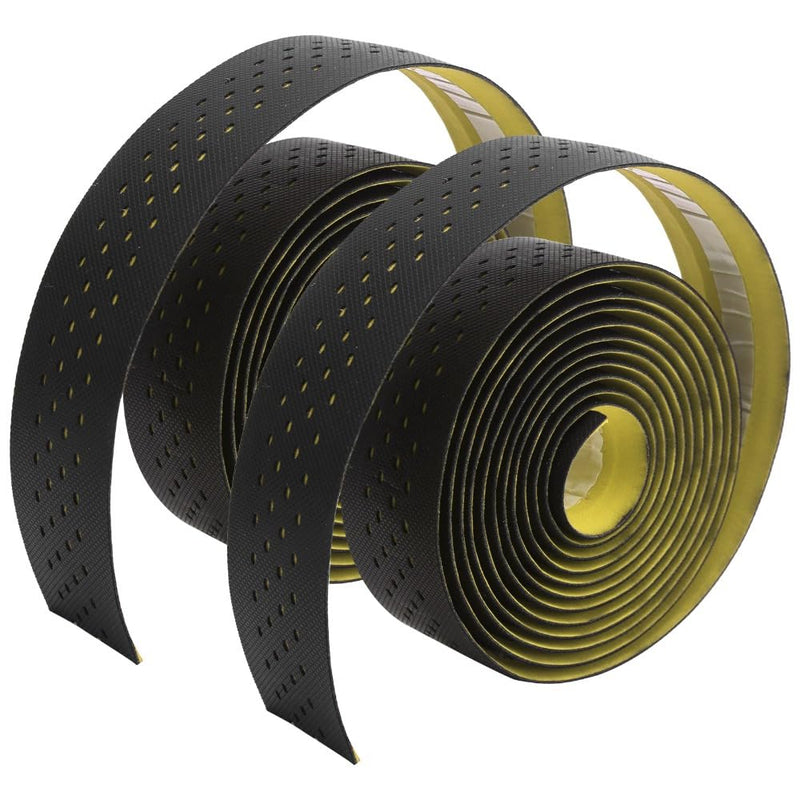Anti-Slip Bike Handlebar Tape – EVA Shock-Absorbing PU Grip Tape with End Plugs, Breathable Design for Road Bikes(Black&Yellow) Black&Yellow