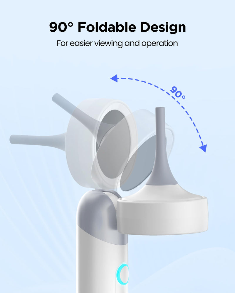 [Australia - AusPower] - Digital Otoscope Camera with Light – HD Screen 90° Foldable Support Photo Video and PC View, Ear Infection Detector, Pocket Ear Scope with Earwax Removal Tool for Family Adults, Kids and Pets 
