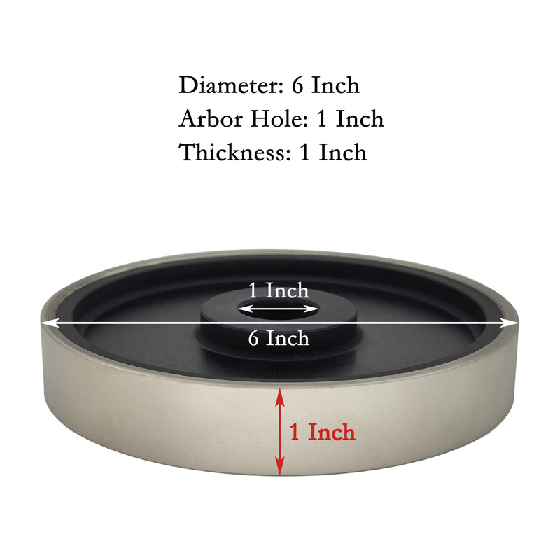 [Australia - AusPower] - Diamond Lapidary Jewelry Grinding Wheel 6 Inch with 1 Inch Arbor Hole, Diamond Grinding Wheel for Gem, Marble, Granite, Glass, Ceramics, Cemented Carbide, 1000 Grit Grit 1000 