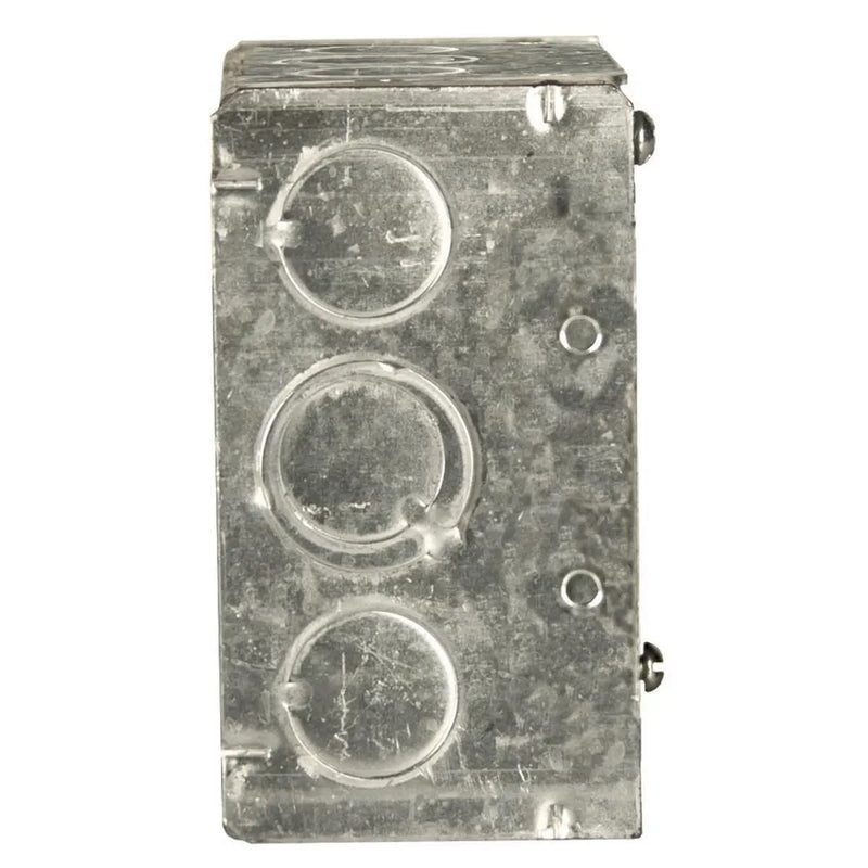[Australia - AusPower] - RACO 8232 2-1/8 in. Deep, 1/2 in. and 3/4 in. Side Knockouts, Welded 4 in. Square Electrical Box, 1-Pack, Gray 1 Pack 