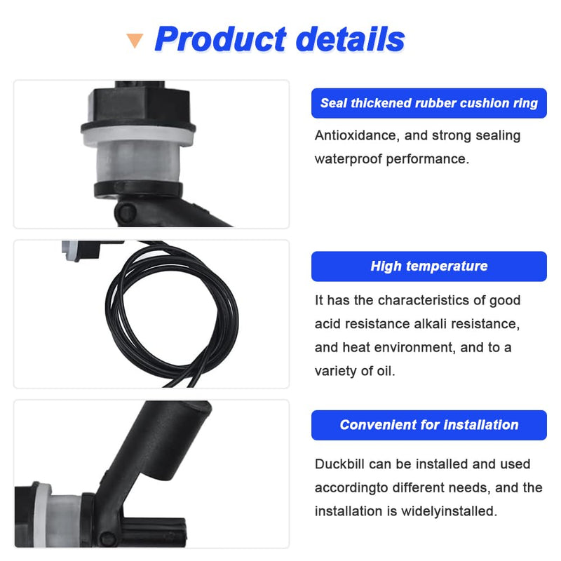 [Australia - AusPower] - Float Switch Side Mount, Water Level Sensor Liquid Level Sensing Float Switch with 40cm Wire Cable for Fish Aquarium Tank Pool, with Spring Wire Connectors (4 Pack, Black) 