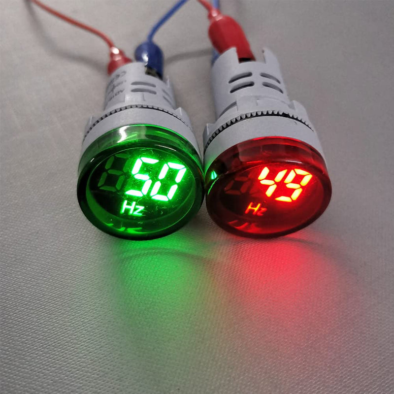 [Australia - AusPower] - Gebildet AC Frequency Meter, AC 24-500V 20-75Hz Frequency Counter Pack of 2, Green Red LED Signal Indicator Lamp Hzmeter 