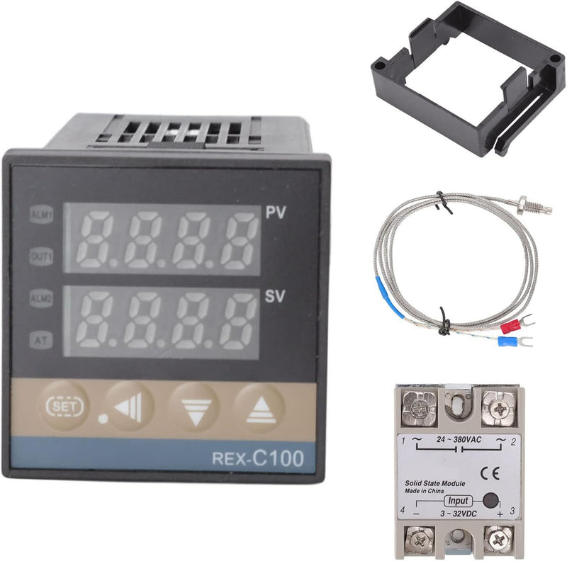 [Australia - AusPower] - Universal PID Temperature Controller with Solid State Relay & Temperature Probe (2 Alarms) 