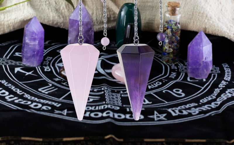 Mixed 9pcs Bulk Pendulum Crystal Reiki Gemstone Quartz Healing Crystals Stones for Spiritual Divination Meditation Chakra Energy Balance Chakra 1
