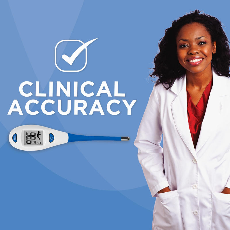[Australia - AusPower] - Veridian Digital Thermometer | 2-Second Readout | Rate Rapid Read Technology| Flexible Tip | Hygienic Water-Resistant Easy Cleaning | Storage Case + Instructions Included 