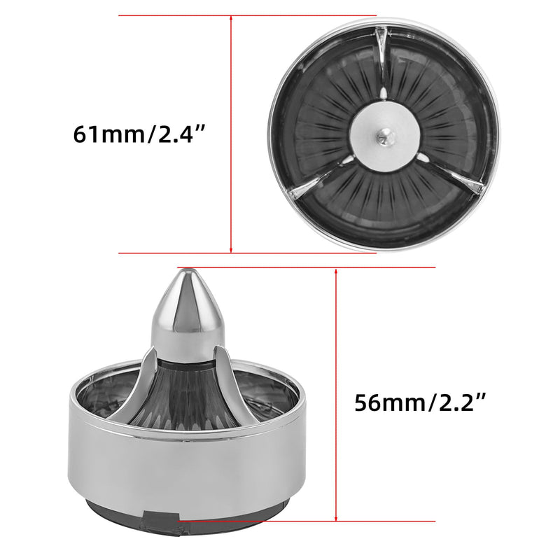 [Australia - AusPower] - FATECIM 2" Turn Signal Light Turbine Replacement Smoke Lenses Covers for Softail Street Road Glide Fat boy Sportster Dyna Deluxe Bikes Snap On repl. OEM# 68973-00 Chrome Bezel Turbine / Chrome / Smoke Lenses 