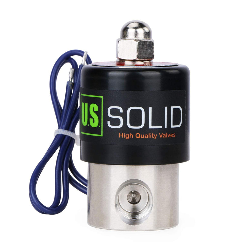 [Australia - AusPower] - U.S. Solid 1/4" Stainless Steel Electric Solenoid Valve 12VDC Normally Closed VITON 1/4 Inch 