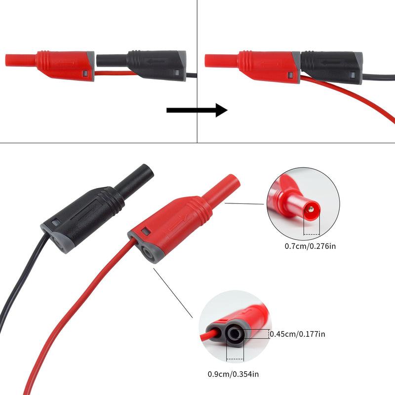 [Australia - AusPower] - ZIBOO ZB-KIT16 Oscilloscope Probes,BNC to Alligator Clips, Mini Test Clips, Dual BNC Coaxial Cable, Stackable Banana Plug, Plugged Banana Plug (6 Pack) 