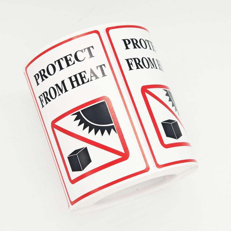 Protect from Heat Warning Stickers, 2 x 3 Inch Protect from Heat Safe Shipping Handling Caution Sign Labels (300 Pcs)