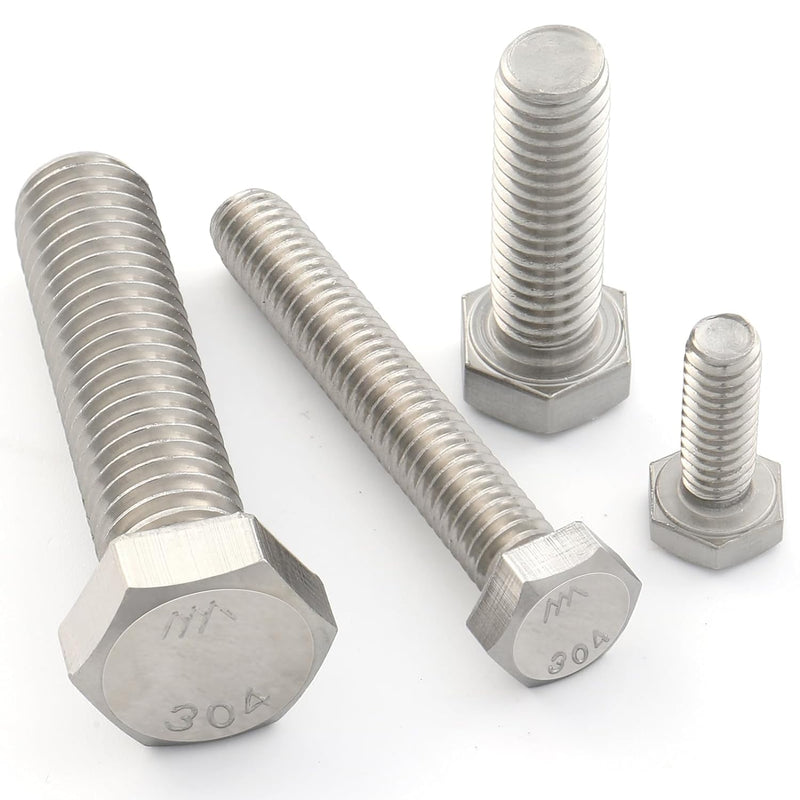 [Australia - AusPower] - 11Pcs 3/8-16 x 2" Hex Head Screws Bolts,304 Stainless Steel 18-8,Fully Threaded,External Hex Drive,Mounting Chair,Rail,Pump,Wheels,Handles,Antenna Parts,Boat and Plastic Bumpers(VG10506) 2" 3/8-16" 