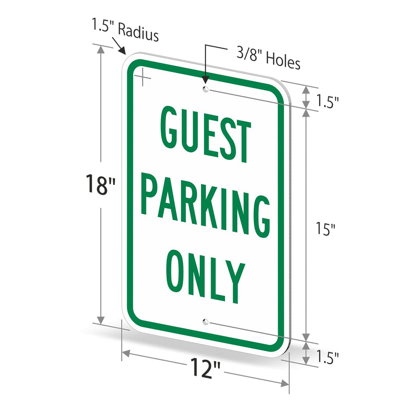 SmartSign "Guest Parking Only" Sign | 12" x 18" 3M Engineer Grade Reflective Aluminum