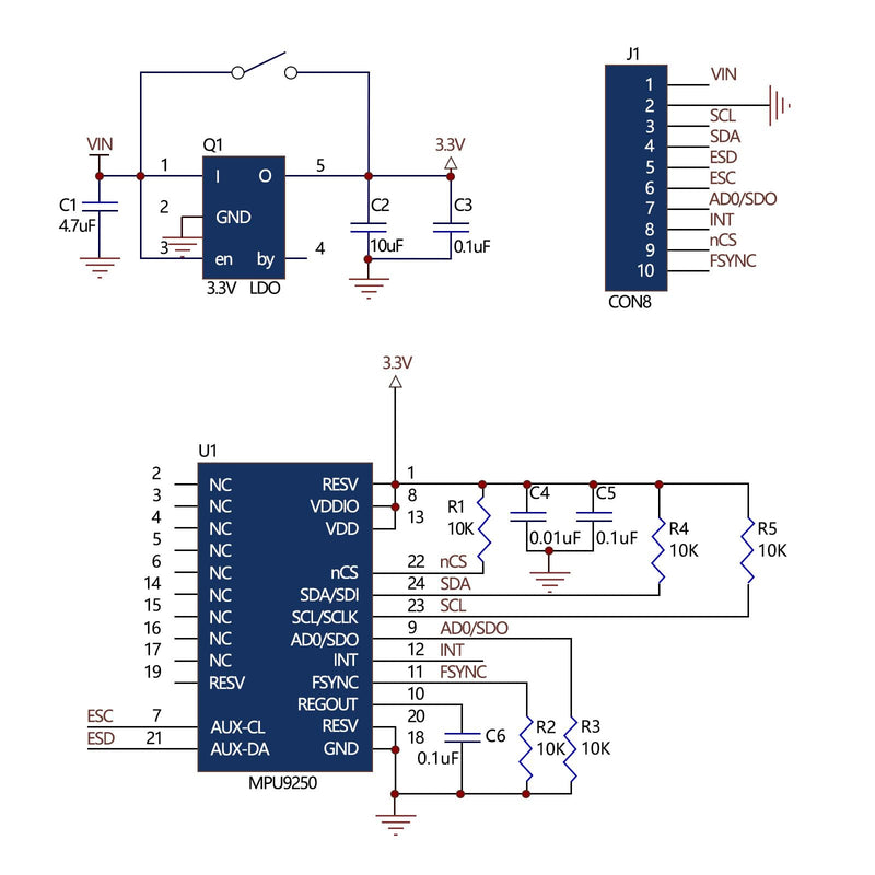 [Australia - AusPower] - 1PCS Pre-Soldered MPU9250 GY-9250 9-Axis 9 DOF 16 Bit Gyroscope Acceleration Magnetic Sensor 9-Axis Attitude +Gyro+Accelerator+Magnetometer Sensor Module IIC/SPI Compatible with Raspberry Pi ESP32 
