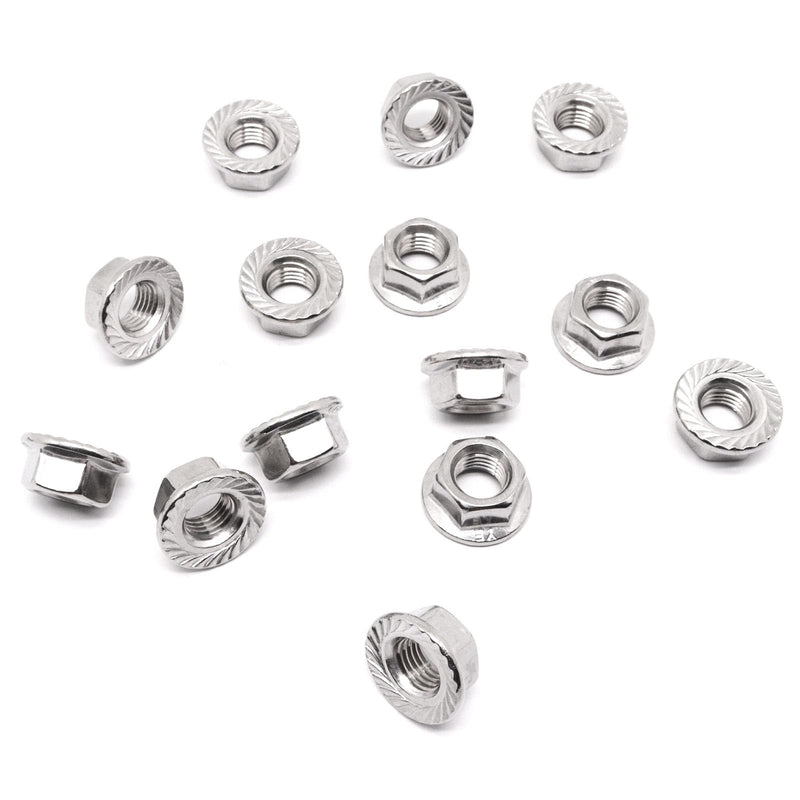 [Australia - AusPower] - M10 x 1.25mm Flange Nut, 304 Stainless Steel Serrated Flange Metric Hex Flange Nuts Bright Finish Thread Hardware Nuts (20pcs) M10 x 1.25 20 