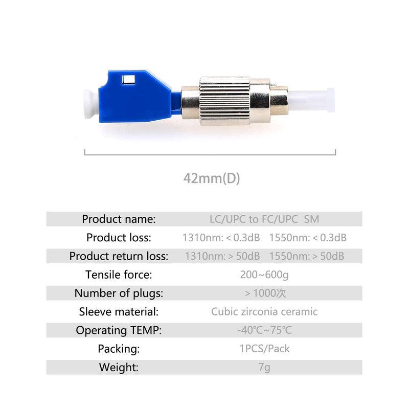[Australia - AusPower] - 10mW 10KM Aluminium Visual Fault Locator Fiber Tester Detector Meter with 2.5mm Universal Connector FC Male to LC Female Adapter for CATV Telecommunications 