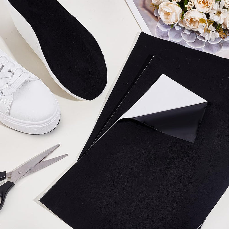 PH PandaHall 5 Pieces Self Adhesive Suede Sticky Sheets 7.8"x11.8" Stick-on Friction-reducing Dance Soles Backing Non Slip Sole Protector for Dance Shoes, High Heeled Shoes