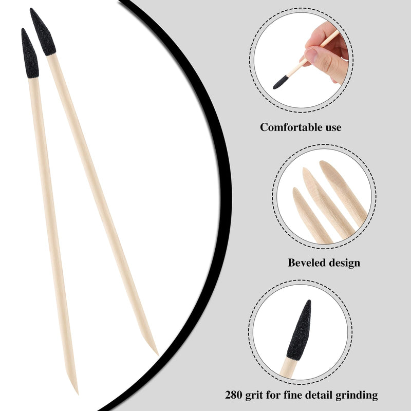 [Australia - AusPower] - 150 Pcs Sanding Sticks, Fine Detailing Sanding Stick with Storage Box for Plastic Models Wood Hobby Woodworking, 280 Grit 150 Cylindrical Box 