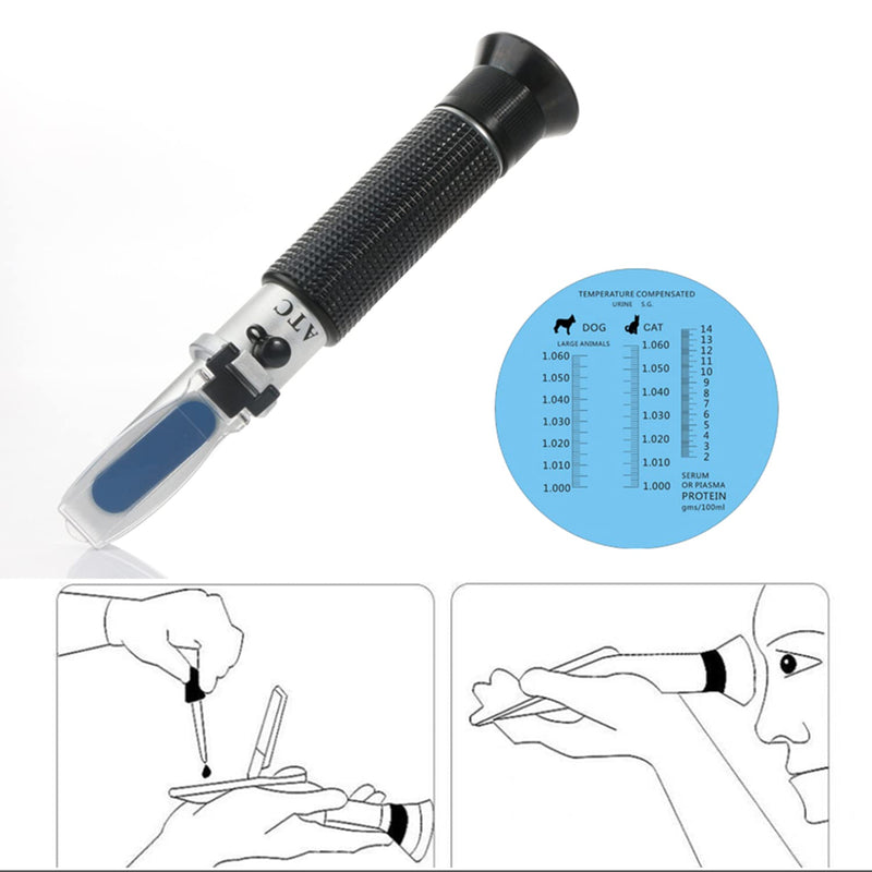 [Australia - AusPower] - Clinical Refractometer Veterinary Hand-Held Refractometer Vet Veterinary Medicine RHC-300 Serum Protein Urine Density for pet Dog (Large Animal) and cat 