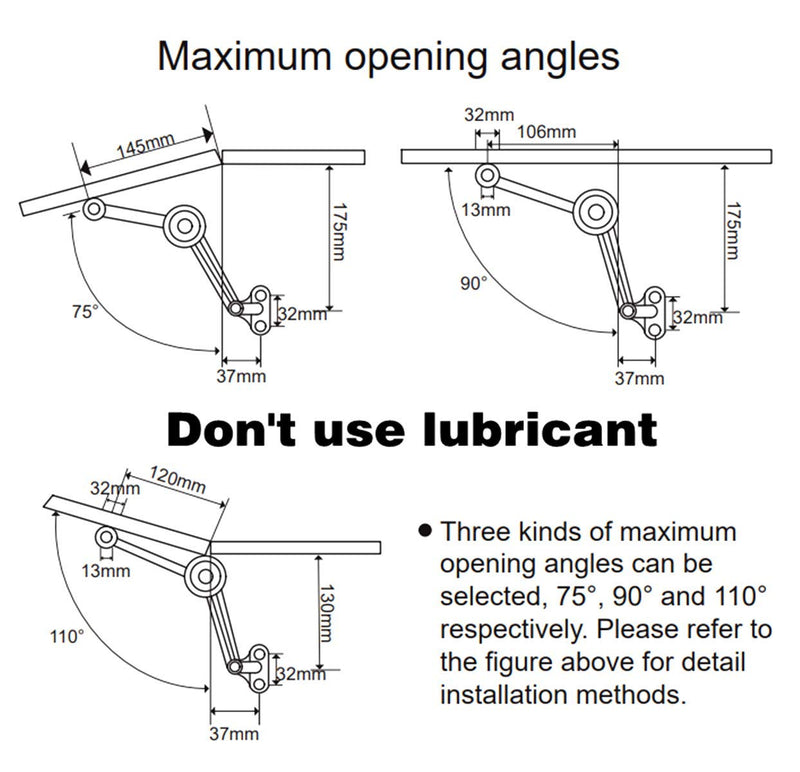 [4-Pack] Heavy Duty Lid Stay Hinges QBOSO Folding Lid Support Hinge,Perfect for Cabinet,Closet,Wardrobe or Toy Box 110 Degree Heavy Duty Style Ferrari 4pcs