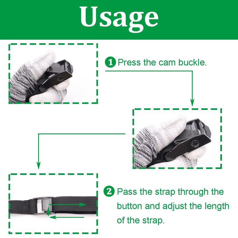 [Australia - AusPower] - 2 PCS 1" x 4ft/48 Battery Tie Down Strap kit,Battery Hold Down Strap with Stainless Steel Cam Buckle,4 Stainless Steel Eye Strap Mounts, 8 SS Screws for Boats, Luggage Belt, Cars O-093 
