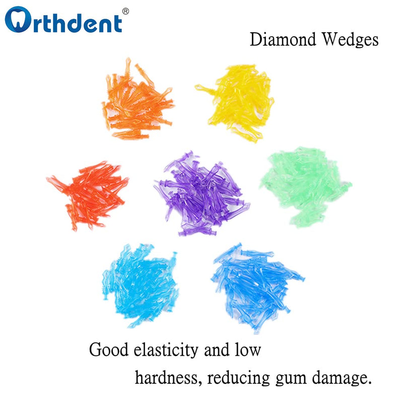 [Australia - AusPower] - 210 Pcs Dental Plastic Poly Wedges Dental Diamond Wedges Autoclave Medical Plastic Disposable Interdental Composite Restoration Materials Dentistry Tool,7 Sizes Kit 