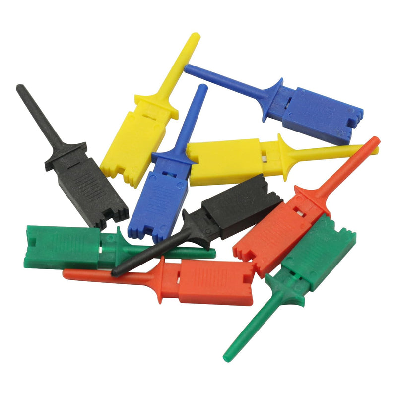 [Australia - AusPower] - 10PCS Test Hook SMD IC 5 Colors Clip Grabbers Test Probe for Electronic Testing Grabber Crocodile Clip Hook Test Clip 