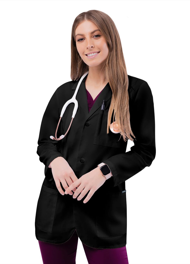 Adar Universal Unisex Lab Coats - Classic 31" Consultation Lab Coat Large Black