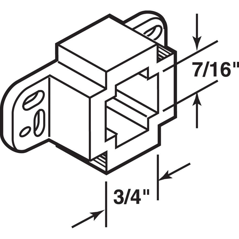 Prime-Line R 7261 White, Plastic, (2-Pack) Center Drawer Track Rail Support Bracket