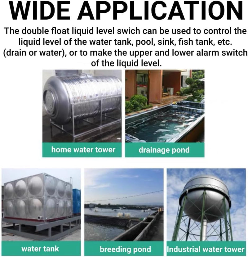 [Australia - AusPower] - Floatless Level Switch Sensor,DC 0~110V Tank Float Switch,Automatic Stainless Steel Level Sensors for Tank Pool (Floating Body 150mm/5.91in) Floating body 150mm 