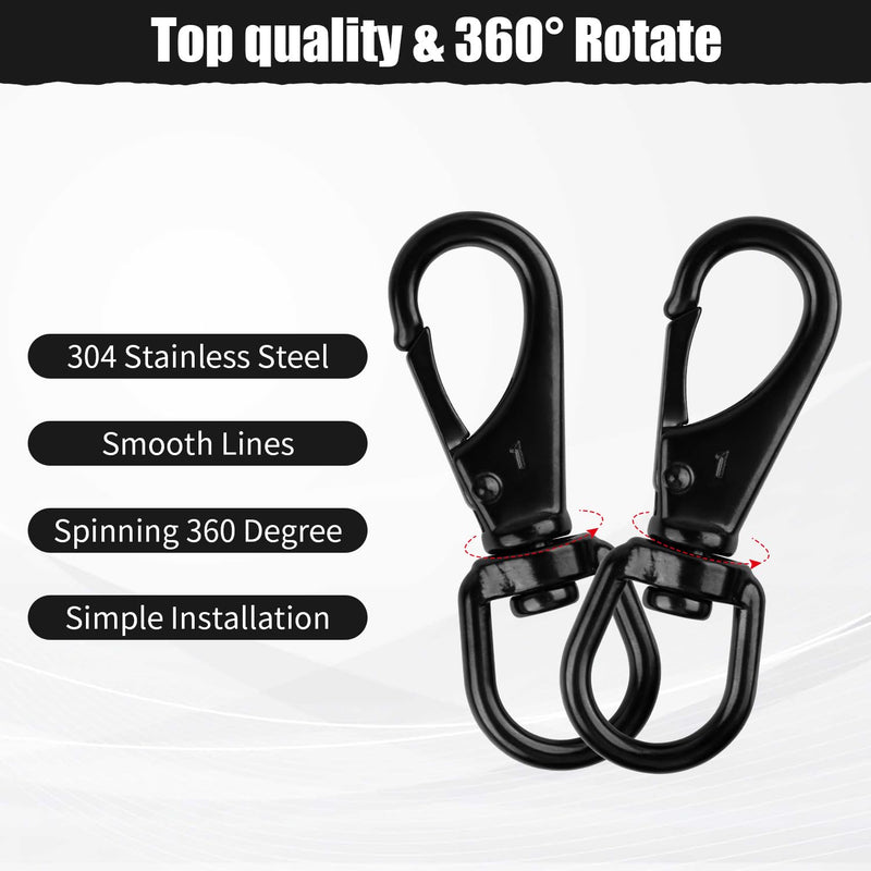 [Australia - AusPower] - Stainless Steel Swivel Snap Hooks-5 Pack (3.5 Inch) Flag Clips for Flagpole Rope, Duty Diving Clips Spring Hooks for Bird Feeders, Pet Chains, Dog Tie-Out Cable, Keychains 