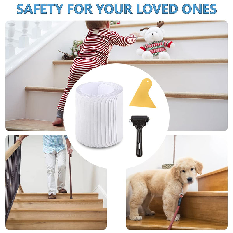 Butizone Stair Treads Non Slip 4" x 24", 5-Pack Pre-Cut Clear Anti Slip Strips for Wooden Steps Indoor, Transparent and Waterproof Grip Tape, Safety for Elderly, Children, and Dogs 4" X 24"