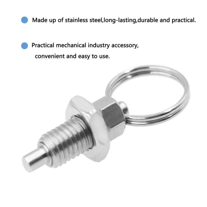 [Australia - AusPower] - Spring Plunger with Pull Ring,TTZEZE M6-3mm/0.12''Stainless Steel Stubby Hand-Retractable Spring Plunger,Non-Locking Type Index Plunger 2 PCS M10-6mm/0.24'' 2 PCS M10-6mm/0.24'' 
