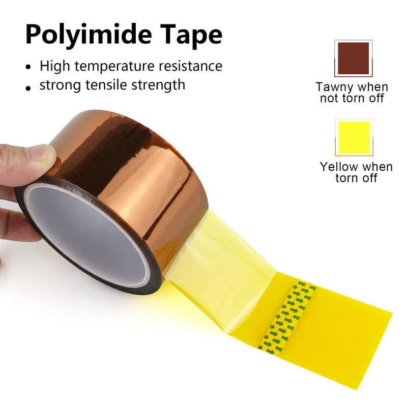 [Australia - AusPower] - BOMEI PACK Polyimide Tape, 1 Pack High-Temperature Resistant Tape 2inch x 33m(108ft), No Residue Heat-Resistant Tape for Electric Task, 3D Printing, Soldering, Sublimation, Masking 