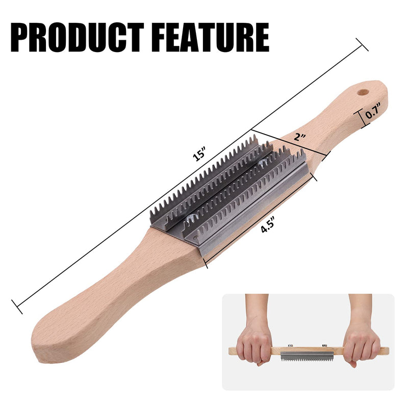 [Australia - AusPower] - KingTool 15" Buffing Wheel Rake for Compound Cleaning with Buff Rake Metal Plate Replacement KingTool 15" Buffing Wheel Rake 