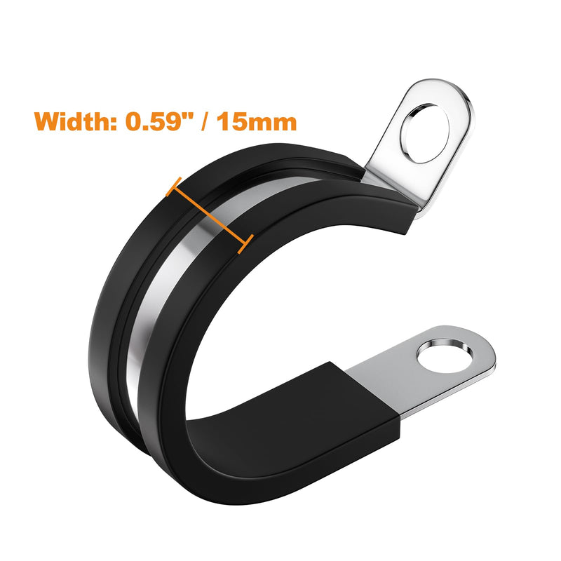 [Australia - AusPower] - 50 PCS 1/2 Inch Cable Clamps, 304 Stainless Steel Cable Clamps, Insulated Clamp, Hose Clamp, Pipe Clamp, Sturdy Clamp, and Wire Clamp by RTHIEAI 50 pcs 