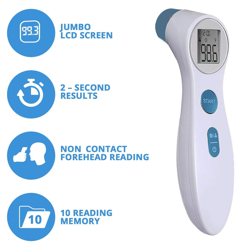 [Australia - AusPower] - Care Touch Infrared Forehead Thermometer | Non-Contact Digital Infrared Thermometer for Adults and Kids | with Forehead and Object Temperature Modes 