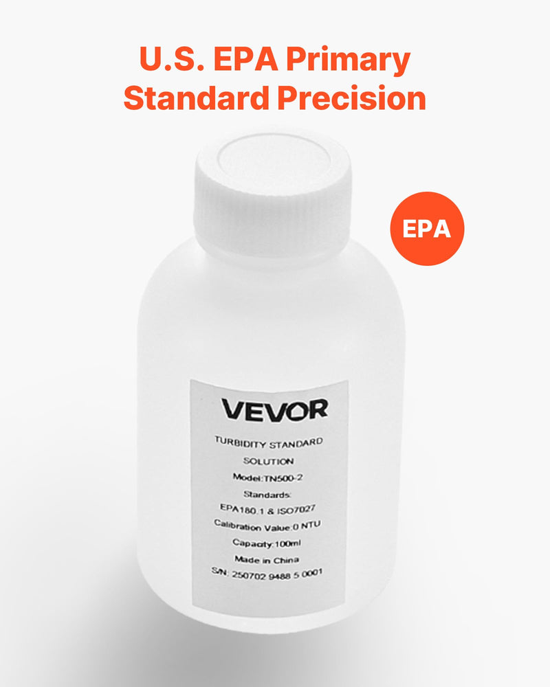 [Australia - AusPower] - VEVOR Turbidity Calibration Solution, 0 NTU, 100 ml Capacity, Standard Turbidity Solution Refill for Turbiditymeter, Zero-Drift for Stable Concentration, Ready to Use, for Both White and Red Light 0 NTU,100 ml Turbidity Meter 