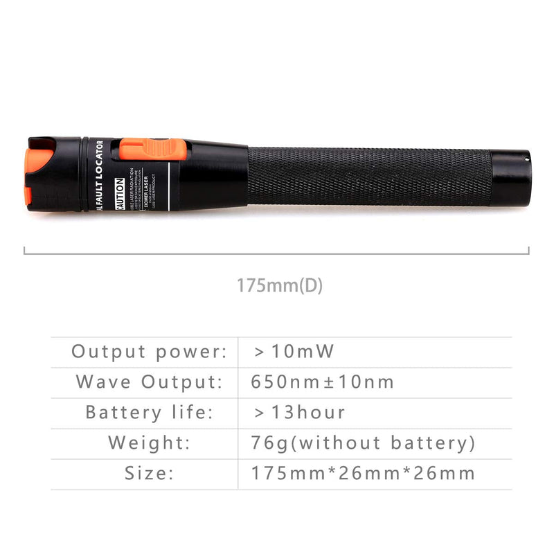 [Australia - AusPower] - 10mW 10KM Aluminium Visual Fault Locator Fiber Tester Detector Meter with 2.5mm Universal Connector FC Male to LC Female Adapter for CATV Telecommunications 