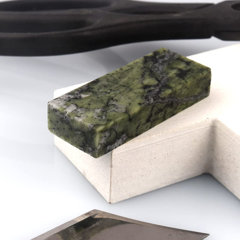 [Australia - AusPower] - CBRIGHT Knife Sharpening Stone 1PC 10000# Whetstone Mini Final Fine Polished Natural Green Sharpener Oilstone (2 x 0.8 x 0.4 Inch) 