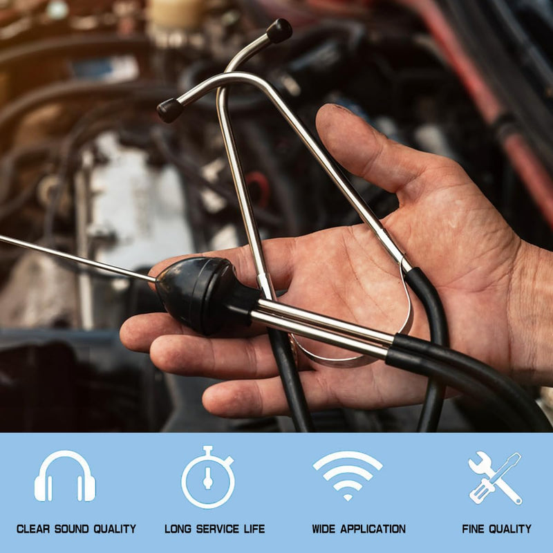[Australia - AusPower] - Engine Stethoscope Set Auto Mechanics Stethoscope Stainless Steel Car Engine Cylinder Stethoscope Engine Rattle Detector Mechanical Noise Hearing Tool Car Engine Diagnostic Repair Stethoscope 