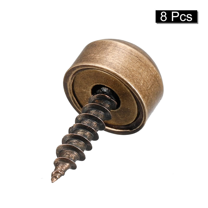 [Australia - AusPower] - uxcell 8Pcs Decorative Screws with Caps, 9mm Dia Brass Mirror Screws Mirror Fixing Screws Fasteners for Mirrors Tables Furniture, Bronze 