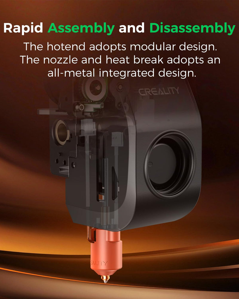Creality Official K2 SE Ceramic Heating Block Kit, with Quick-swap Nozzle, Supports 300°C High Temperature, All-Metal Integrated Design Extruder Hotend, Replacement Parts for 3D Printer K2 SE Combo For K2 SE