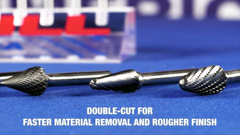 [Australia - AusPower] - Drill America SD-7 Carbide Burr/Rotary File Ball-End Double Cut for Die Grinder 3/4" Dia. x 11/16" Cut Length with 1/4" Shank and 2-7/16" Overall Length, DUL Series DULSD7 3/4" SD-7 Head - Ball-End Double Cut 