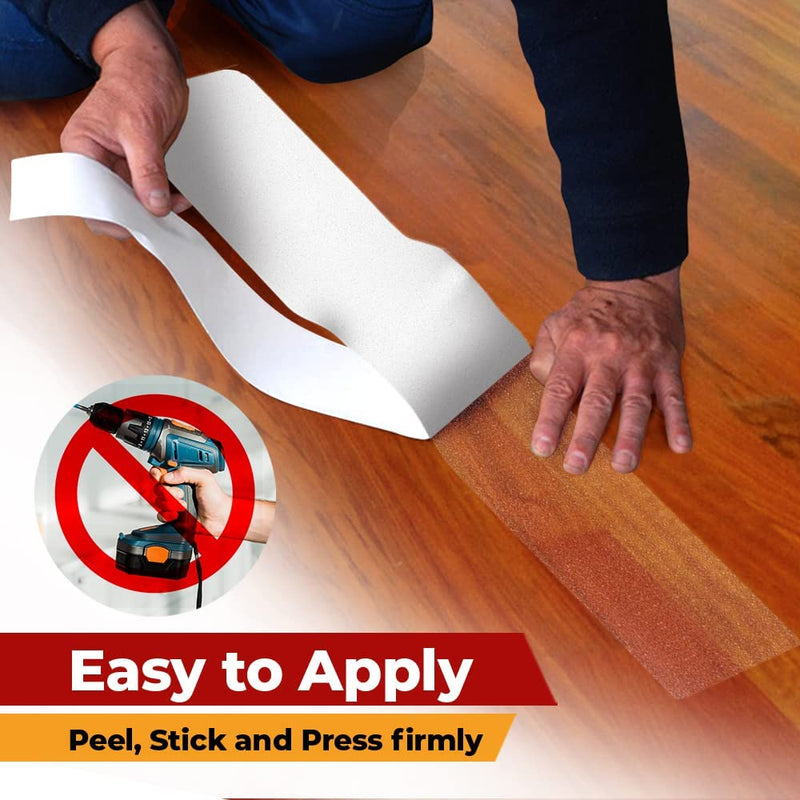 ThreadNanny Premium Clear Anti Slip Tape 6” X 24” (10-Pack) - Heavy Duty Waterproof Clear Grip Tape - Soft & Comfortable for Walking Barefoot - Non-Slip Tread Ideal for Stairs, Shower, Boats, Etc. 10 Pack